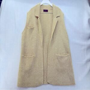 Women’s Kerisma Sleeveless Cardigan Sweater Vest Pockets size S/M Pale Yellow